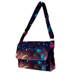 Galaxy Glass Full Print Messenger Bag (s) by Dazzleway