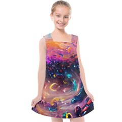 Galaxy Glass Kids  Cross Back Dress by Dazzleway