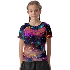 Galaxy Glass Kids  Frill Chiffon Blouse by Dazzleway