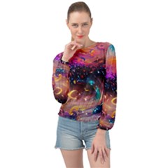 Galaxy Glass Banded Bottom Chiffon Top by Dazzleway