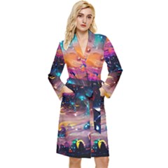 Galaxy Glass Long Sleeve Velour Robe by Dazzleway