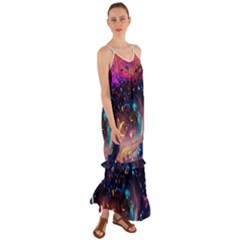 Galaxy Glass Cami Maxi Ruffle Chiffon Dress by Dazzleway