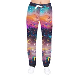 Galaxy Glass Women Velvet Drawstring Pants