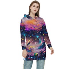 Galaxy Glass Women s Long Oversized Pullover Hoodie