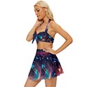 Galaxy glass Vintage Style Bikini Top and Skirt Set  View2