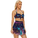 Galaxy glass Vintage Style Bikini Top and Skirt Set  View3