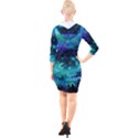 Blue galaxy Quarter Sleeve Hood Bodycon Dress View2