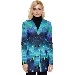 Blue Galaxy Button Up Hooded Coat  by Dazzleway