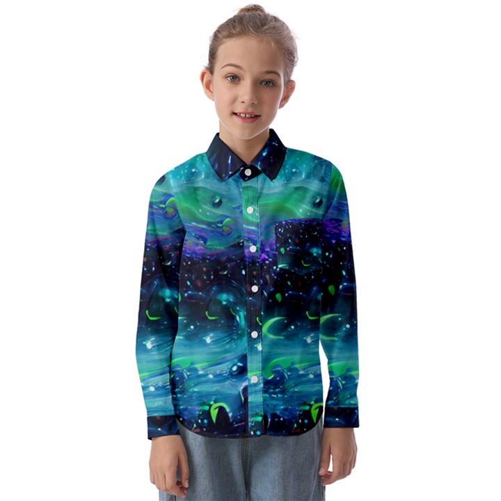 Blue galaxy Kids  Long Sleeve Shirt