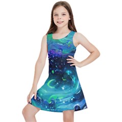 Blue Galaxy Kids  Lightweight Sleeveless Dress by Dazzleway