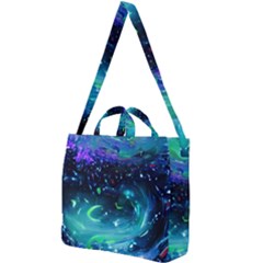 Blue Galaxy Square Shoulder Tote Bag by Dazzleway