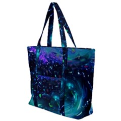 Blue Galaxy Zip Up Canvas Bag by Dazzleway