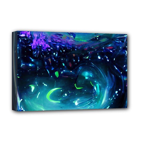 Blue Galaxy Deluxe Canvas 18  X 12  (stretched) by Dazzleway