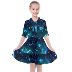 Blue Galaxy Kids  All Frills Chiffon Dress by Dazzleway