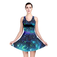 Blue Galaxy Reversible Skater Dress by Dazzleway