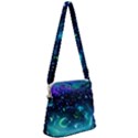 Blue galaxy Zipper Messenger Bag View1