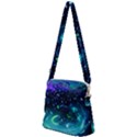 Blue galaxy Zipper Messenger Bag View2