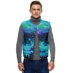 Blue Galaxy Men s Short Button Up Puffer Vest	