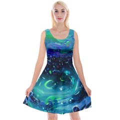 Blue Galaxy Reversible Velvet Sleeveless Dress by Dazzleway