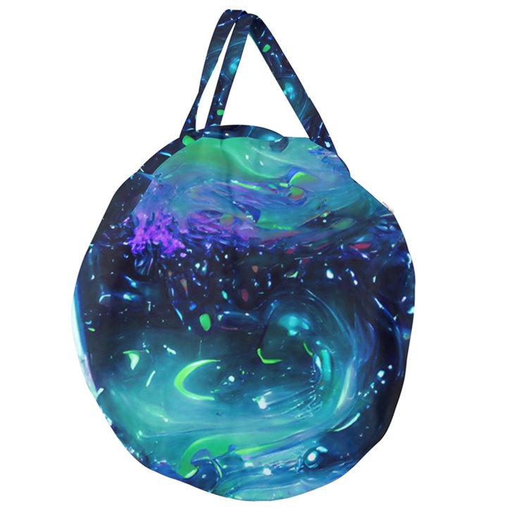 Blue galaxy Giant Round Zipper Tote