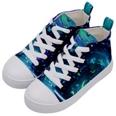 Blue Galaxy Kids  Mid-top Canvas Sneakers by Dazzleway