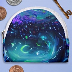 Blue Galaxy Horseshoe Style Canvas Pouch by Dazzleway