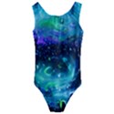 Blue galaxy Kids  Cut-Out Back One Piece Swimsuit View1