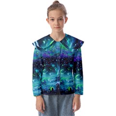 Blue Galaxy Kids  Peter Pan Collar Blouse by Dazzleway