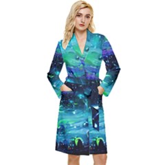 Blue Galaxy Long Sleeve Velour Robe by Dazzleway