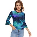 Blue galaxy Bell Sleeve Top View1