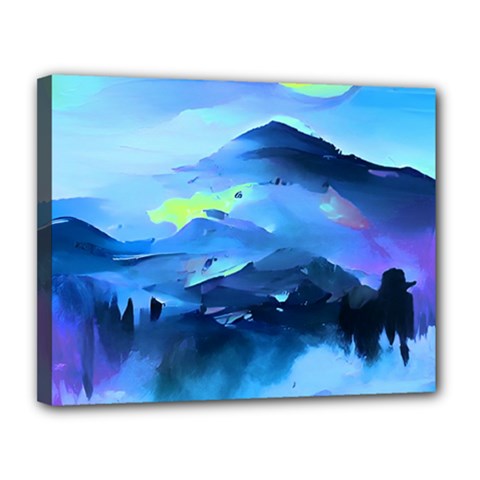 Moon Mountains Canvas 14  X 11  (stretched) by Dazzleway