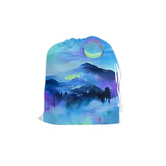 Moon Mountains Drawstring Pouch (medium) by Dazzleway