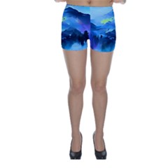 Moon Mountains Skinny Shorts by Dazzleway