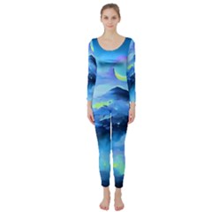 Moon Mountains Long Sleeve Catsuit by Dazzleway