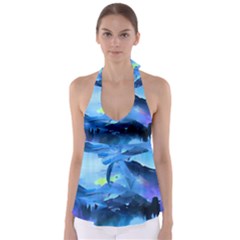 Moon Mountains Babydoll Tankini Top by Dazzleway