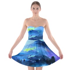 Moon Mountains Strapless Bra Top Dress by Dazzleway