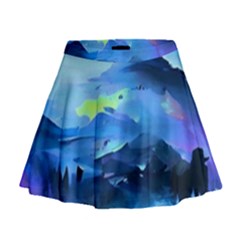 Moon Mountains Mini Flare Skirt by Dazzleway