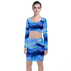 Moon Mountains Top And Skirt Sets by Dazzleway