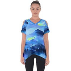 Moon Mountains Cut Out Side Drop Tee by Dazzleway