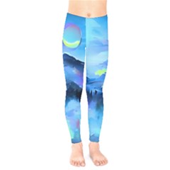 Moon Mountains Kids  Leggings by Dazzleway