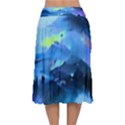 Moon mountains Velvet Flared Midi Skirt View2