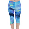 Moon mountains Velvet Capri Leggings  View1