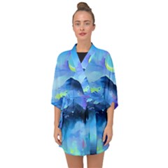 Moon Mountains Half Sleeve Chiffon Kimono by Dazzleway