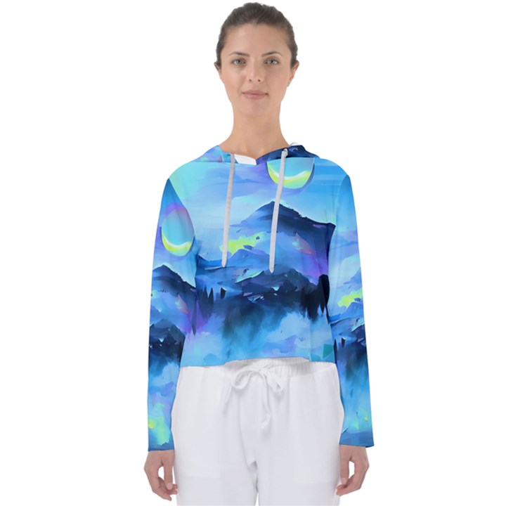 Moon mountains Women s Slouchy Sweat