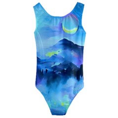 Moon Mountains Kids  Cut-out Back One Piece Swimsuit by Dazzleway