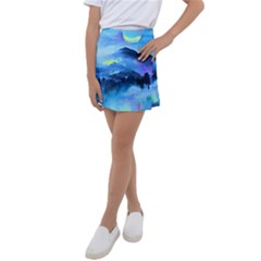 Moon Mountains Kids  Tennis Skirt by Dazzleway