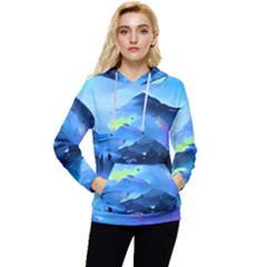 Moon Mountains Women s Lightweight Drawstring Hoodie