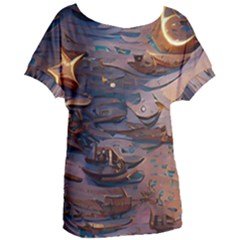 Sky Ship Women s Oversized Tee by Dazzleway