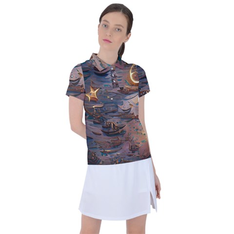 Sky Ship Women s Polo Tee by Dazzleway