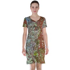 Colorful Abstract Texture Short Sleeve Nightdress